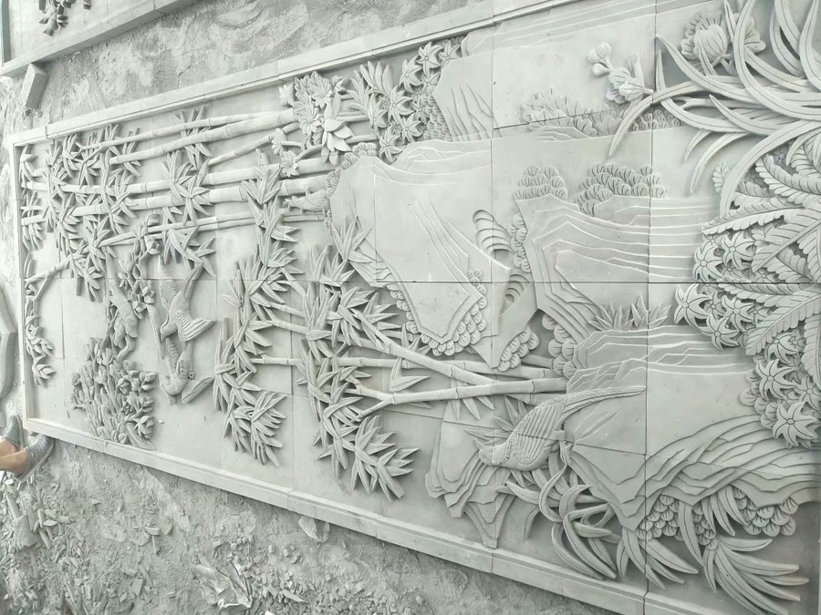 西宁古建石壁画